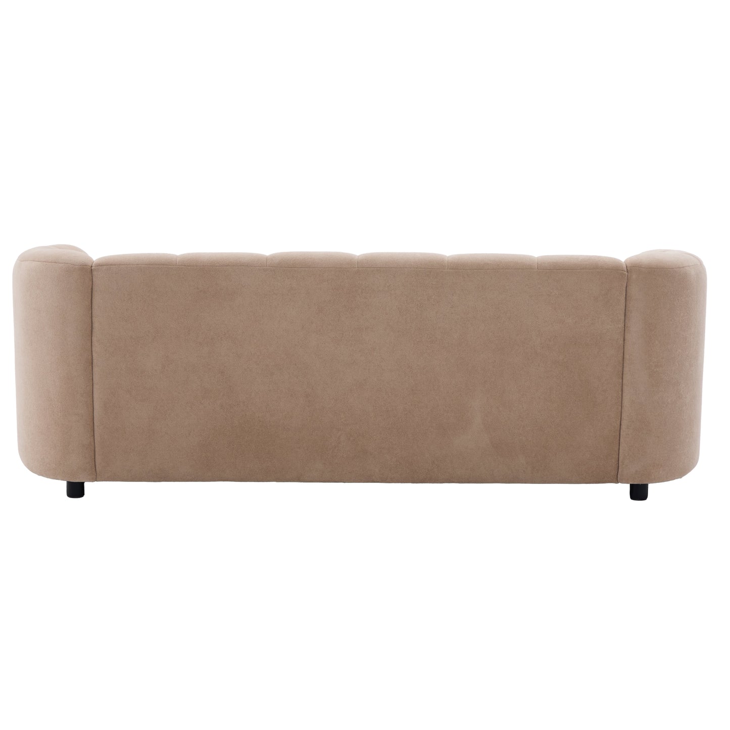 Mirelle 80 in Modern Curved Velvet Sofa Couch beige velvet upholstery by HouseOfZazla on Tampa Home & Garden Store