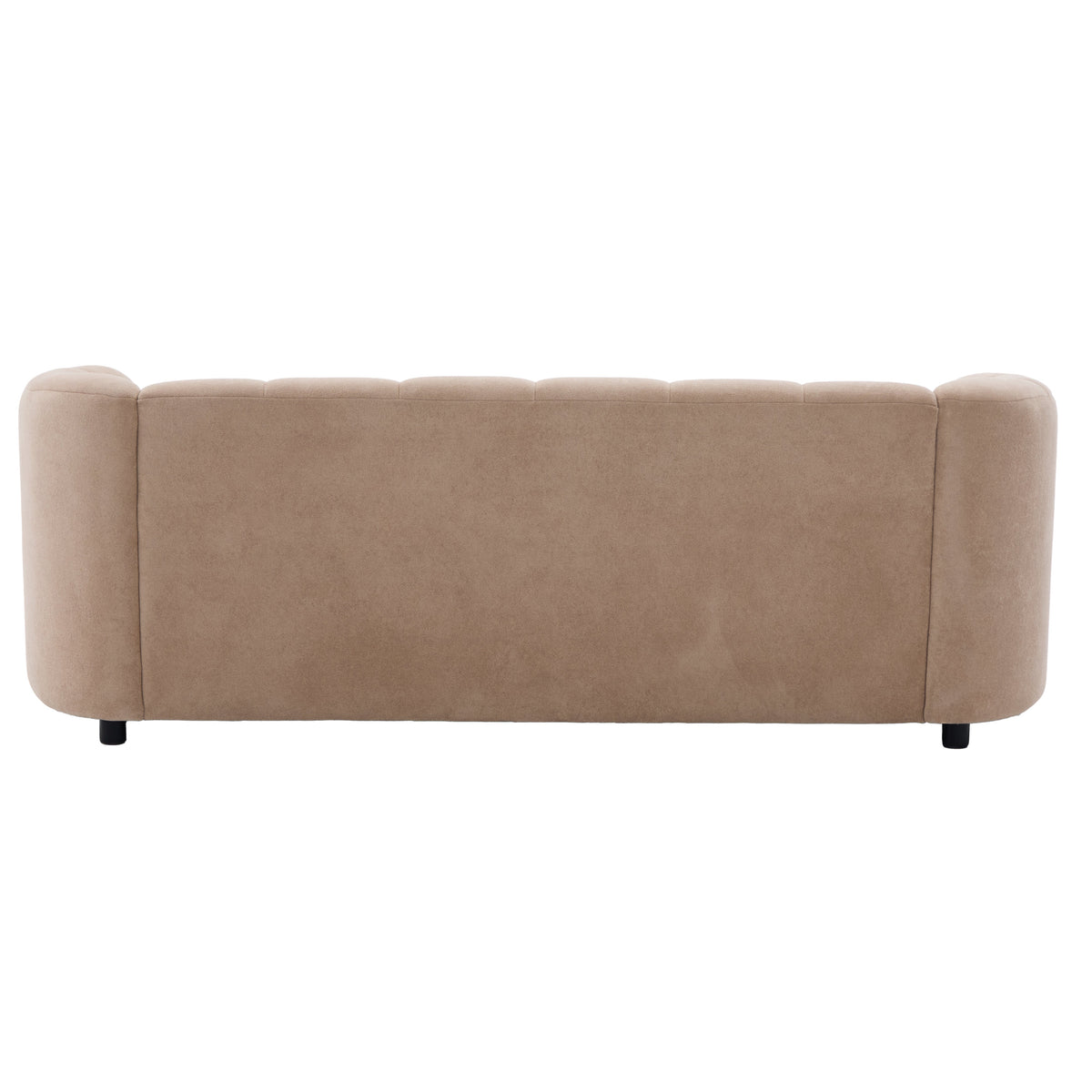 Mirelle 80 in Modern Curved Velvet Sofa Couch beige velvet upholstery by HouseOfZazla on Tampa Home & Garden Store