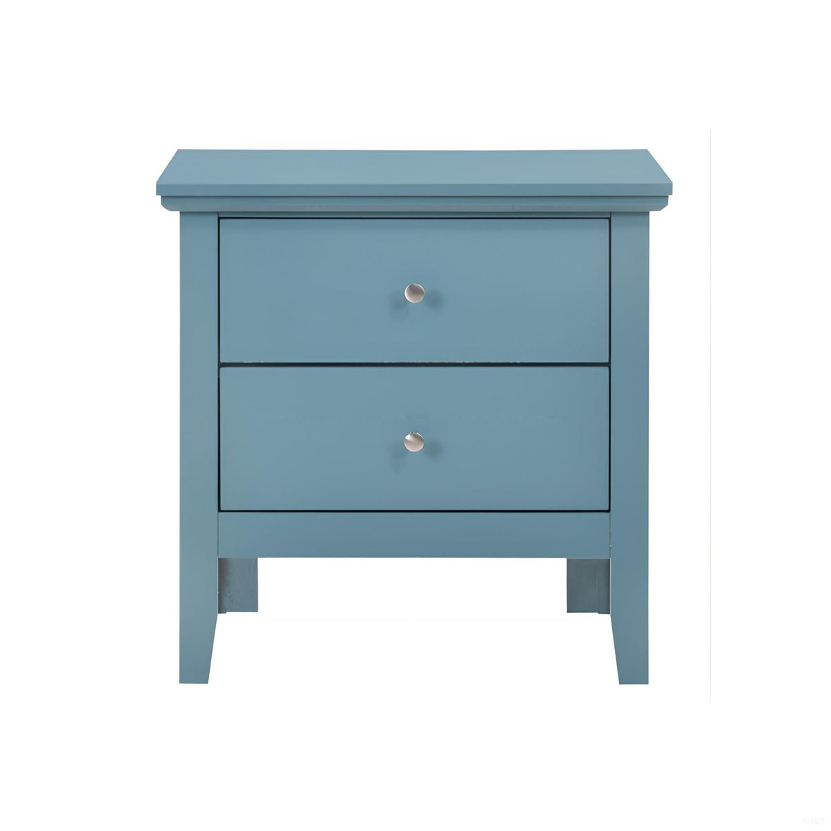 English Dovetailed Drawers Nightstand blue finish with nickel hardware by HouseOfZazla on Tampa Home & Garden Store