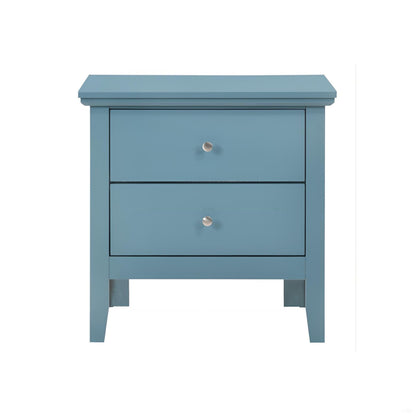English Dovetailed Drawers Nightstand blue finish with nickel hardware by HouseOfZazla on Tampa Home & Garden Store