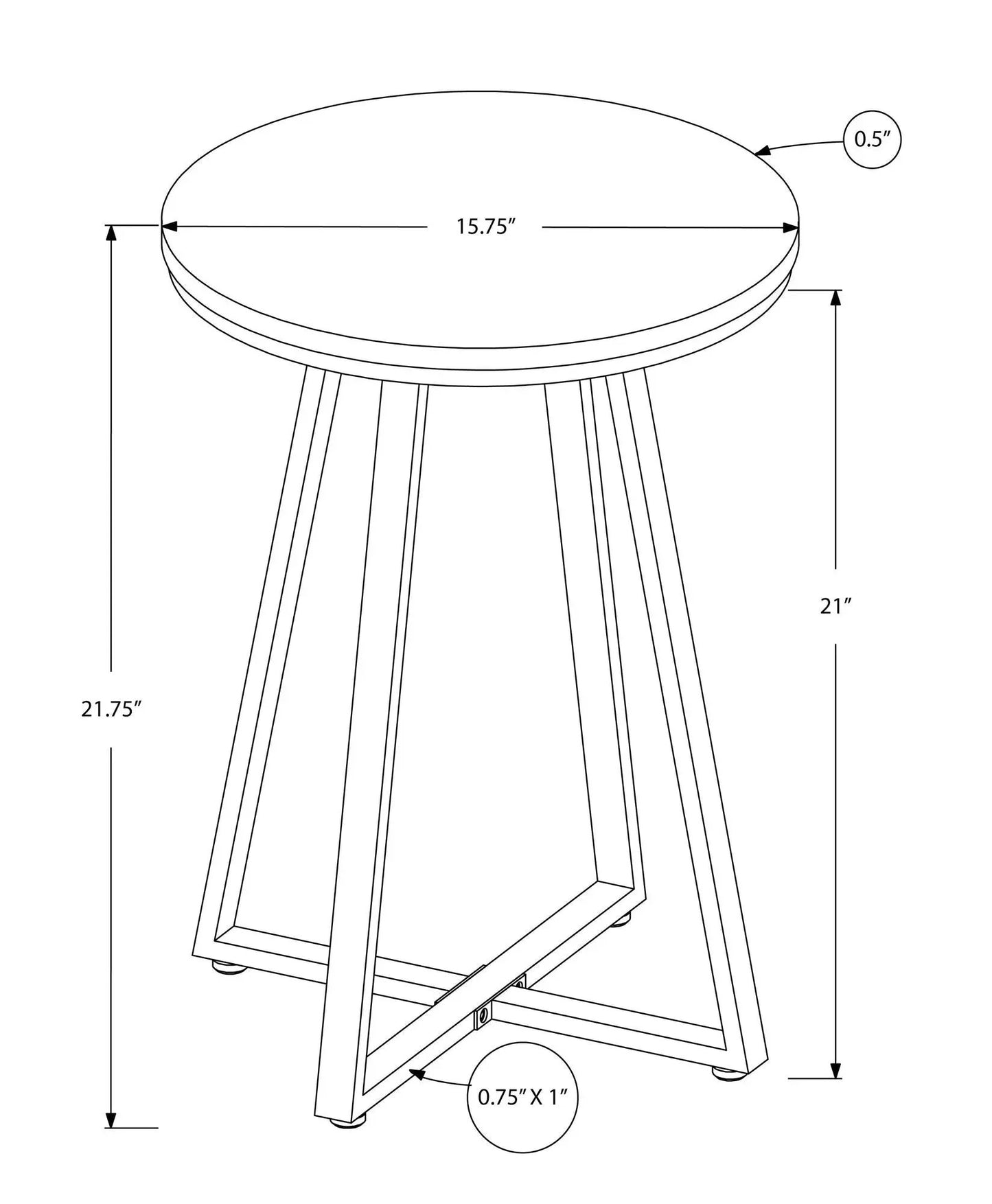 Accent table, contemporary Unique Piece Furniture, 15.75 in dia, 21 in high, round top on Tampa Home & Garden Store