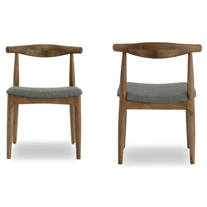 Brooklyn Dining Chairs Gray Set of 2 Mid Century