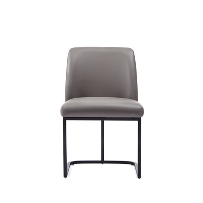 Serena Dining Chair gray upholstered with geometric metal base HouseOfZazla side chair on Tampa Home & Garden Store