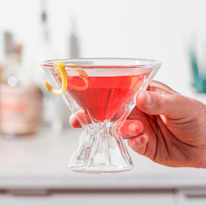 Pair of Stemless Double Walled Martini Glasses