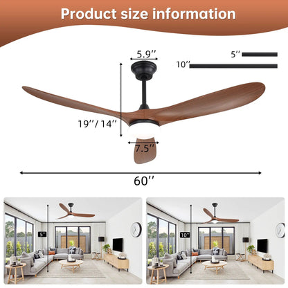 Smart Ceiling Fan With Lights, DC Motor Indoor