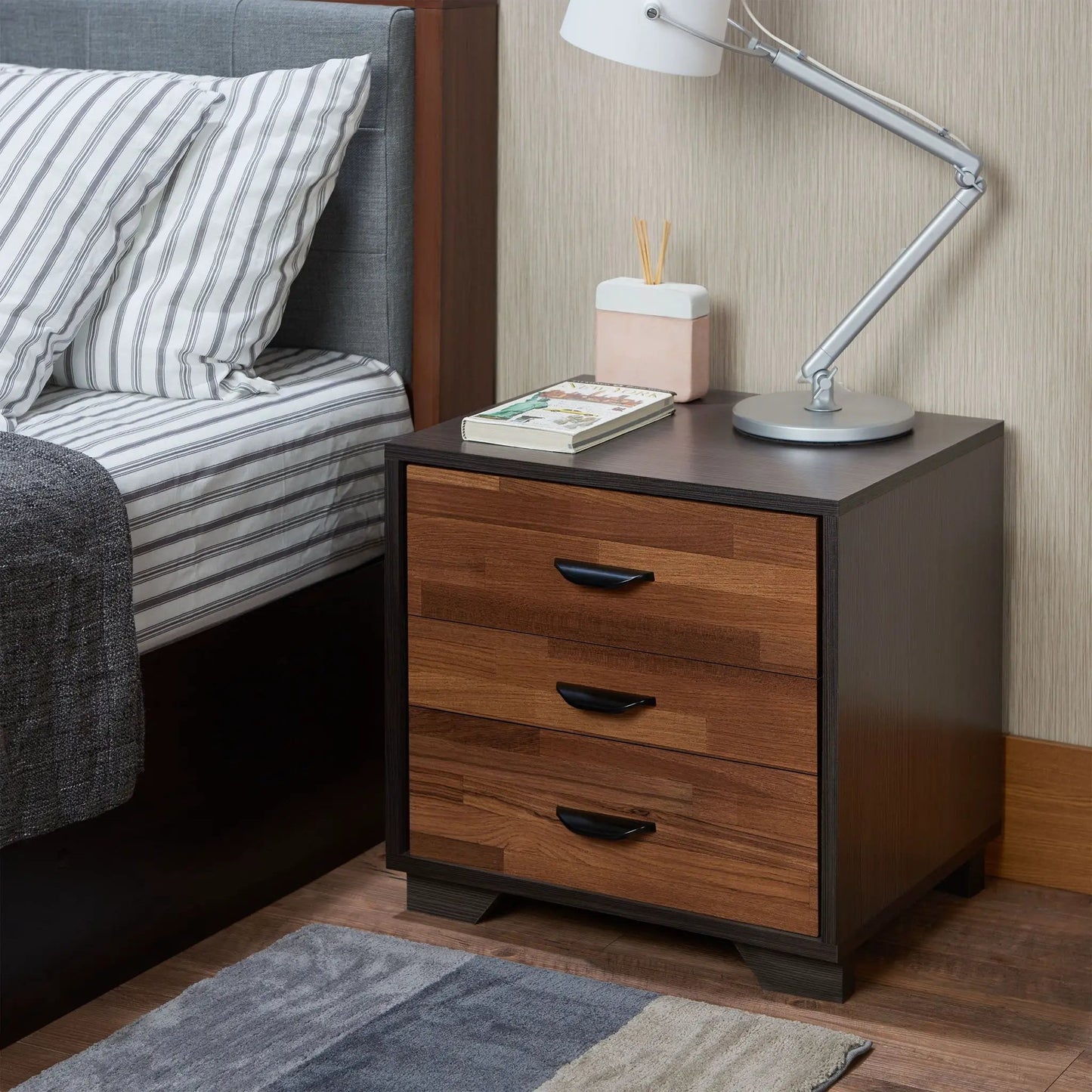Eloy Accent Table Walnut Espresso with Drawers