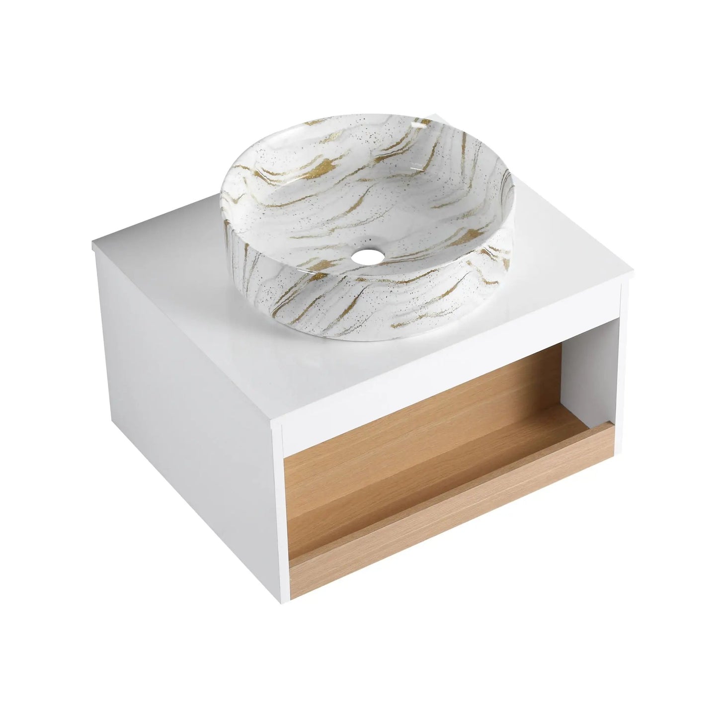 Floating Bathroom Vanity with Vessel Sink