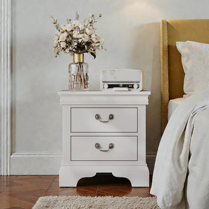 Nightstand With Two Drawers Classic Design