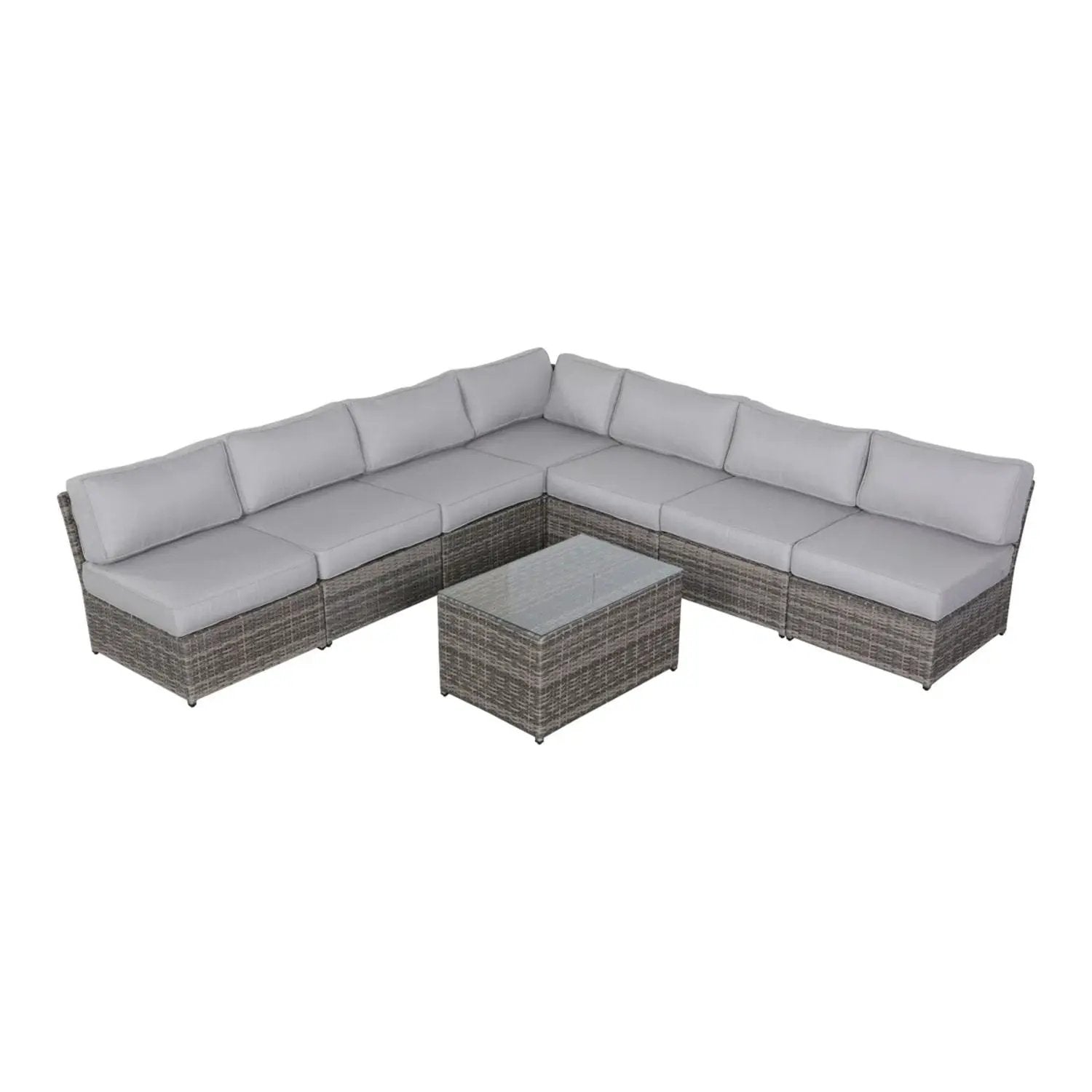 2-Piece Rattan Sectional Set with cushions and glass coffee table Unique Piece Furniture on Tampa Home & Garden Store