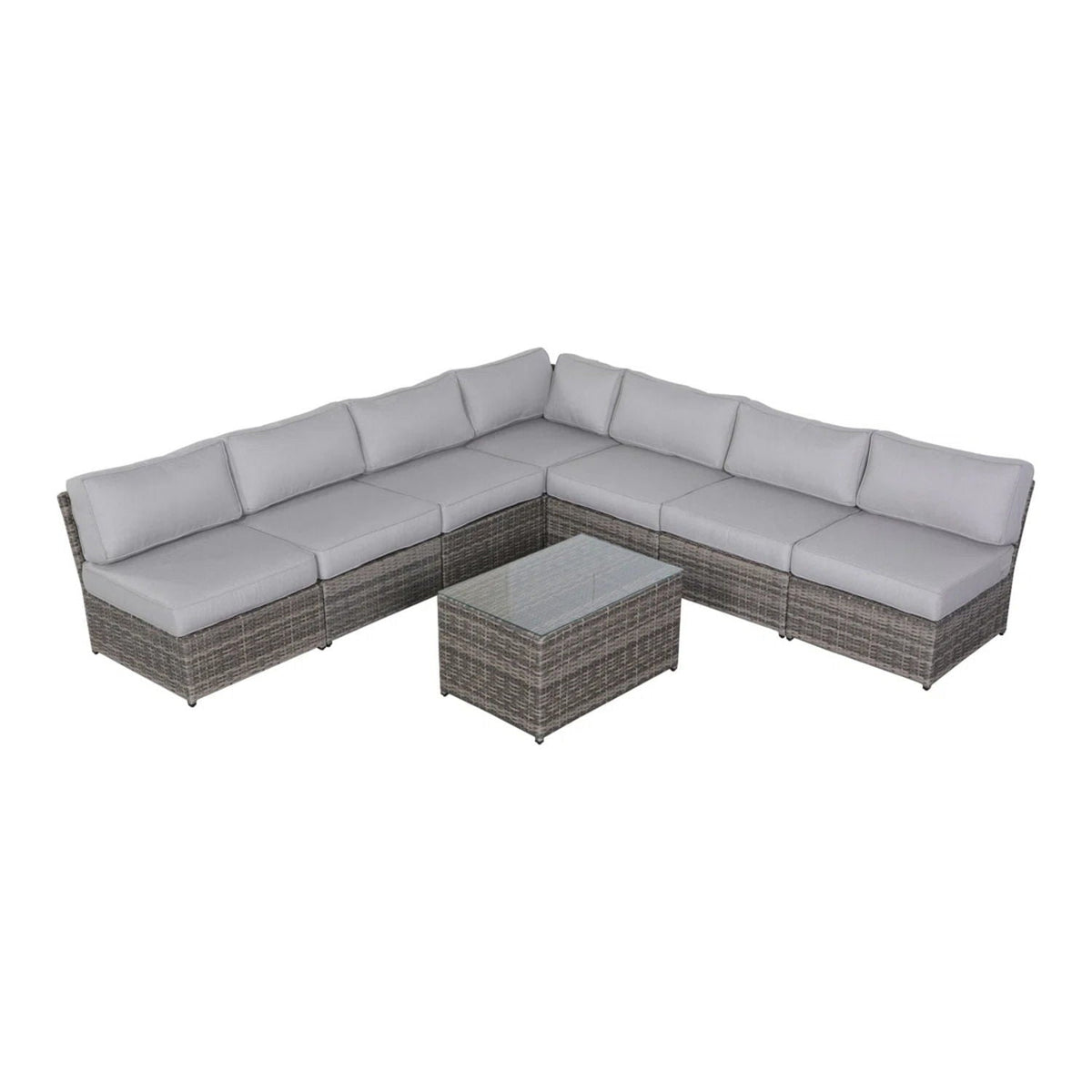 Comfortable Modern Patio Rattan Sectional Set with Cushions, 2-piece wicker sofas on Tampa Home & Garden Store