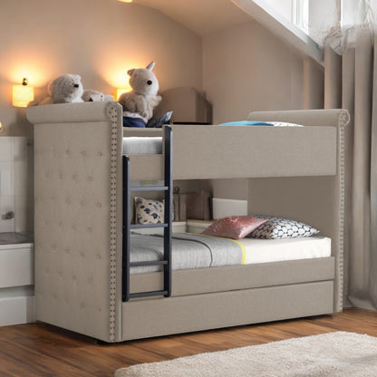 Romana Fabric Bed Frame And Tufted Headboard