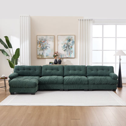 Modular Sectional Sofa Cloud Couch by HouseOfZazla in deep green tufted fabric on Tampa Home & Garden Store
