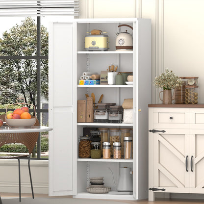 Adjustable 2-Door White Storage Cabinet with adjustable shelves HouseOfZazla on Tampa Home & Garden Store