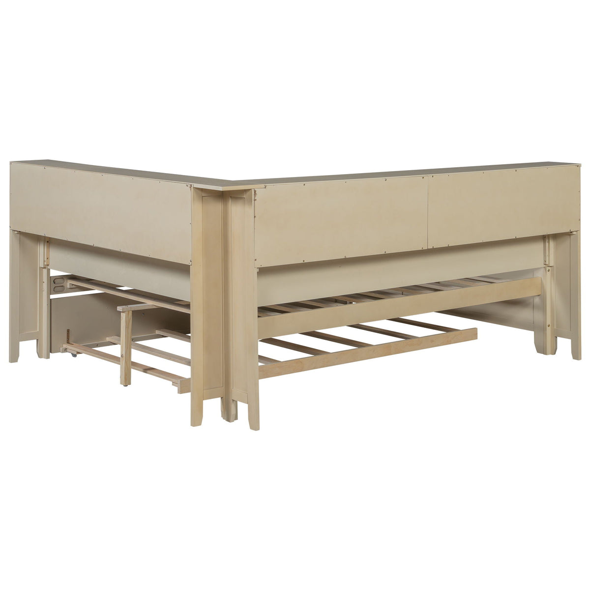 Full size daybed with storage shelves and trundle in ancient white by HouseOfZazla on Tampa Home & Garden Store