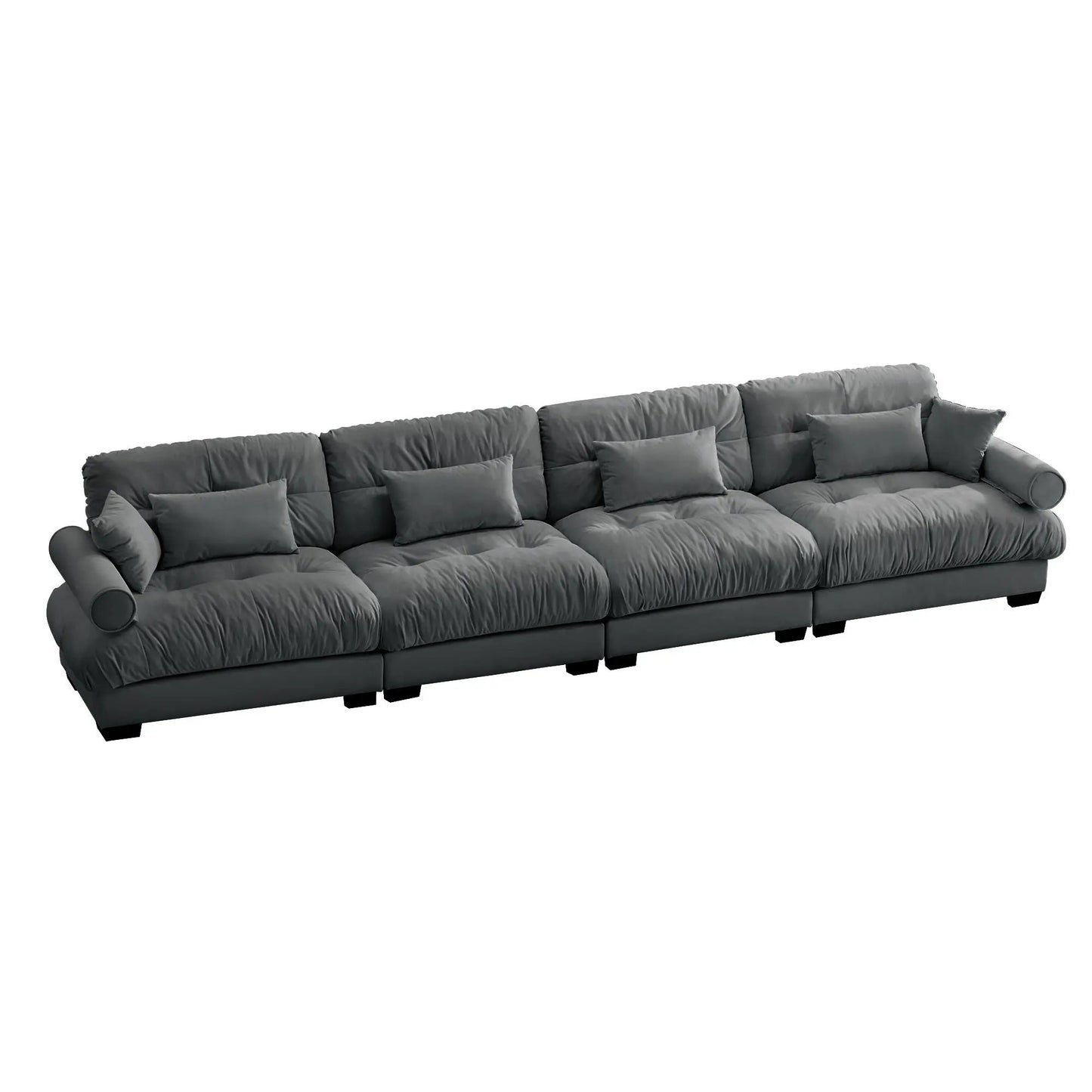 Super Comfort Oversized Modular Sectional Sofa in gray fabric with deep seats and L-shaped layout Unique Piece Furniture on Tampa Home & Garden Store