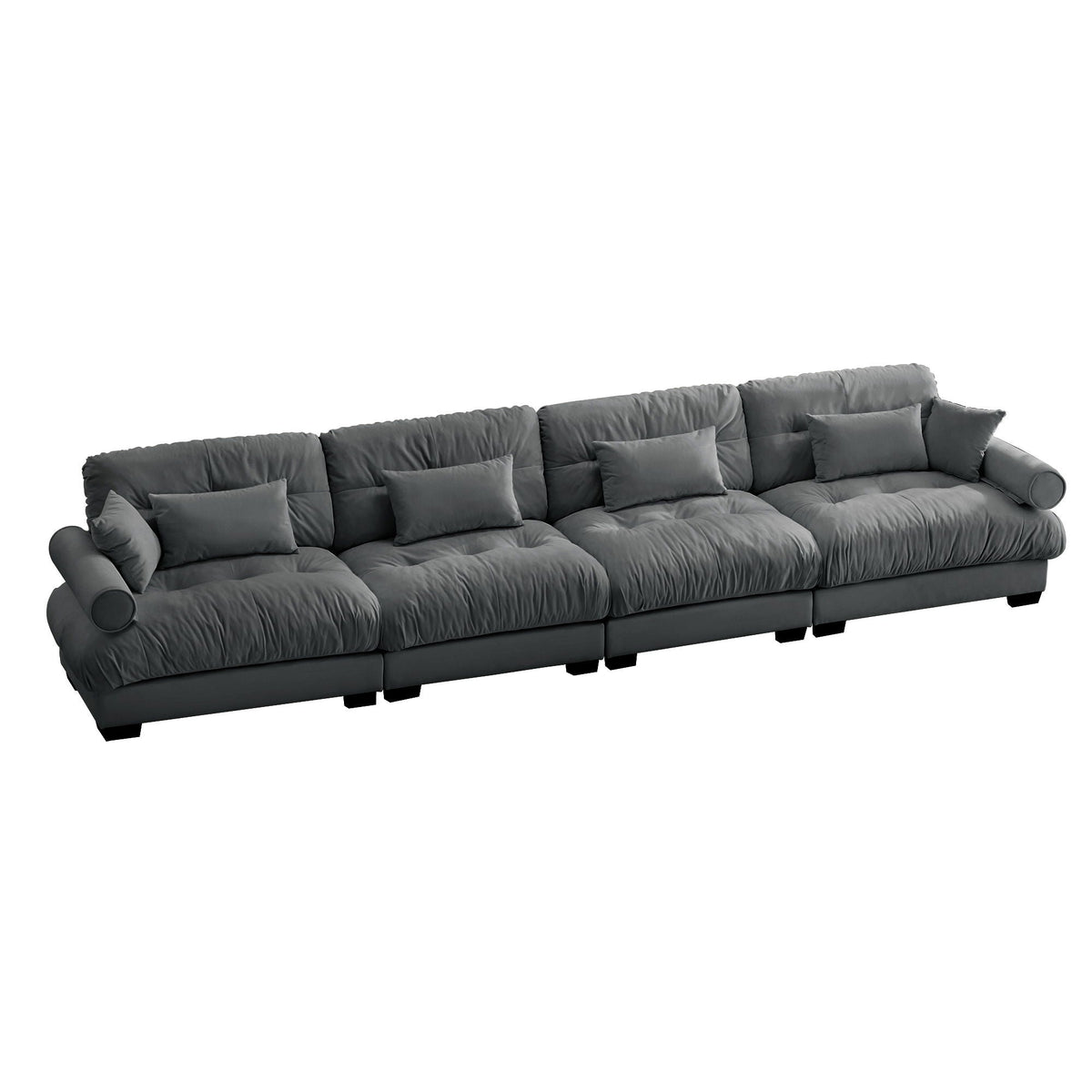 Super Comfort Oversized Modular Sectional Sofa gray upholstery with deep seats, L-shaped on Tampa Home & Garden Store