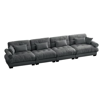 Super Comfort Oversized Modular Sectional Sofa gray upholstery with deep seats, L-shaped on Tampa Home & Garden Store