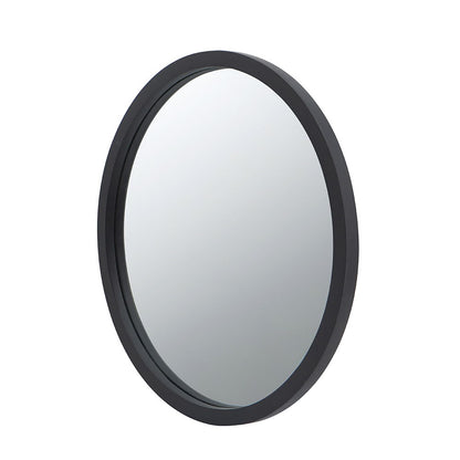 Circle wall mirror with dark wooden frame by HouseOfZazla for living room on Tampa Home & Garden Store