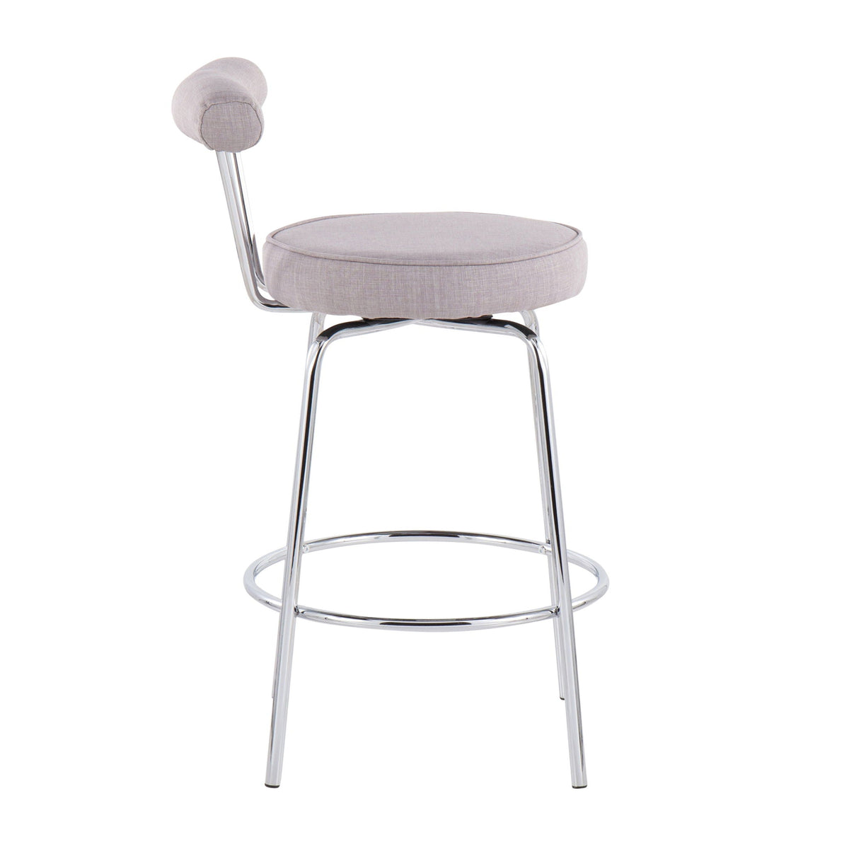 Contemporary counter stools set of 2 with beige fabric upholstery and chrome legs on Tampa Home & Garden Store