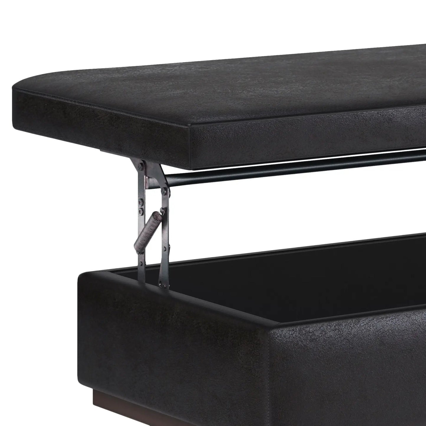 Owen lift-top storage ottoman black leather mid-century style Unique Piece Furniture on Tampa Home & Garden Store