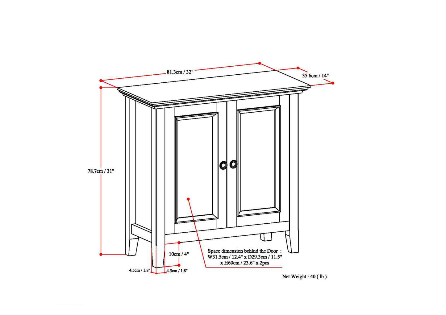 Amherst handcrafted low storage cabinet, two-door accent cabinet by HouseOfZazla on Tampa Home & Garden Store