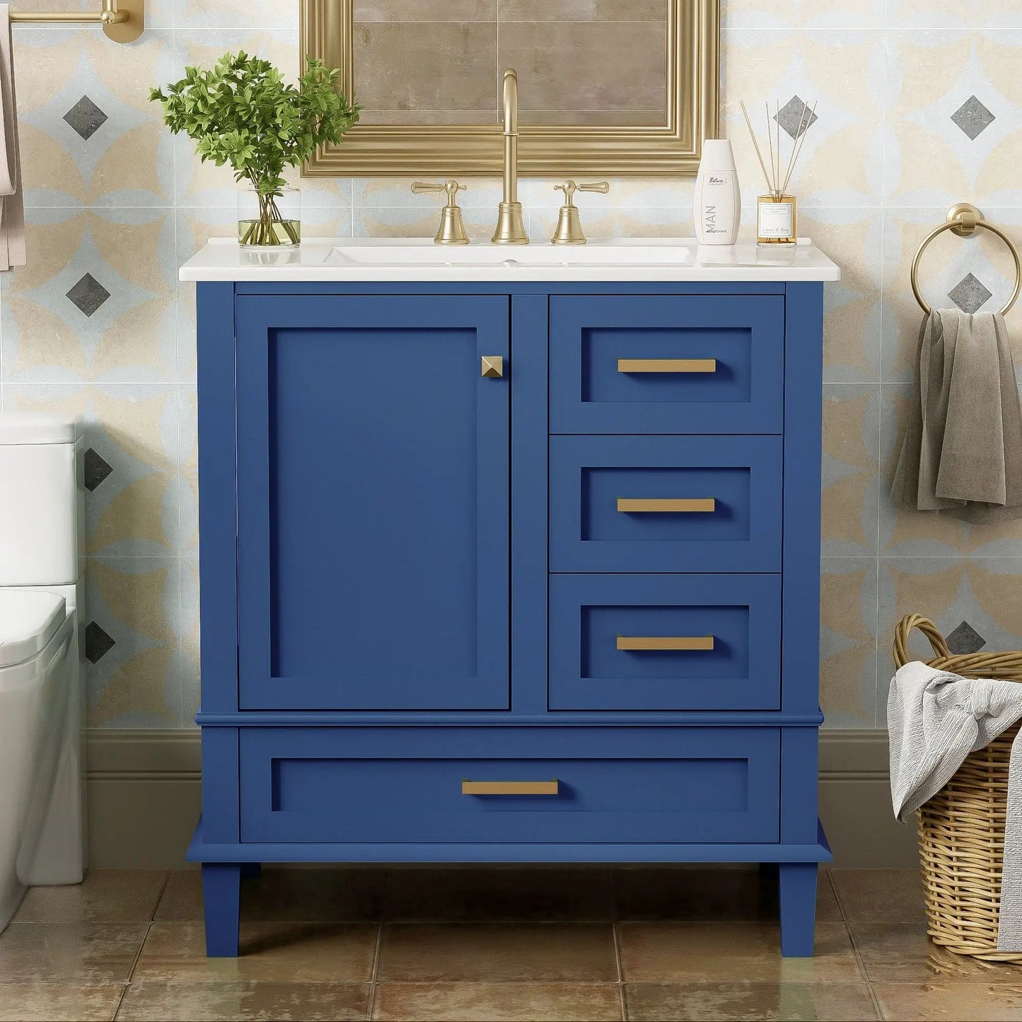Bathroom Vanity With Sink Solid Wood Cabinet