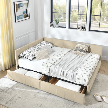 Mid-Century Upholstered Bed Frame and Backrest
