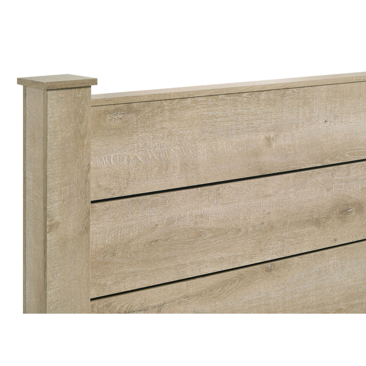 Sansome Queen Panel Bed oak finish by HouseOfZazla with paneled headboard and posts on Tampa Home & Garden Store