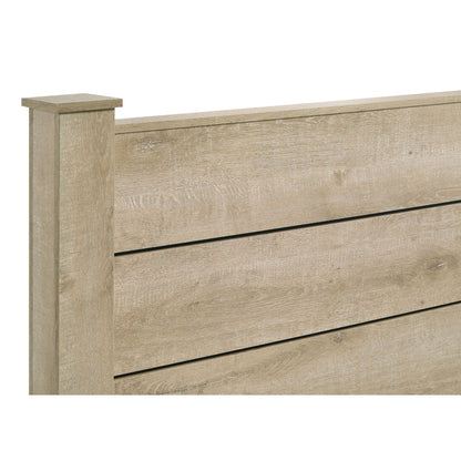 Sansome Queen Panel Bed oak finish by HouseOfZazla with paneled headboard and posts on Tampa Home & Garden Store