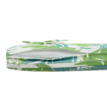 Outdoor lounge chaise cushions with leaf pattern in green, water-resistant by HouseOfZazla on Tampa Home & Garden Store