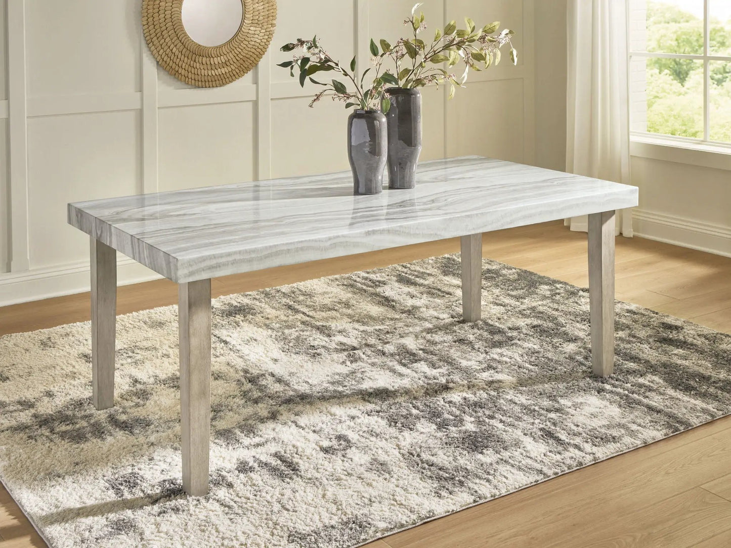 Larawyn Dining Room Table with Faux Marble Top