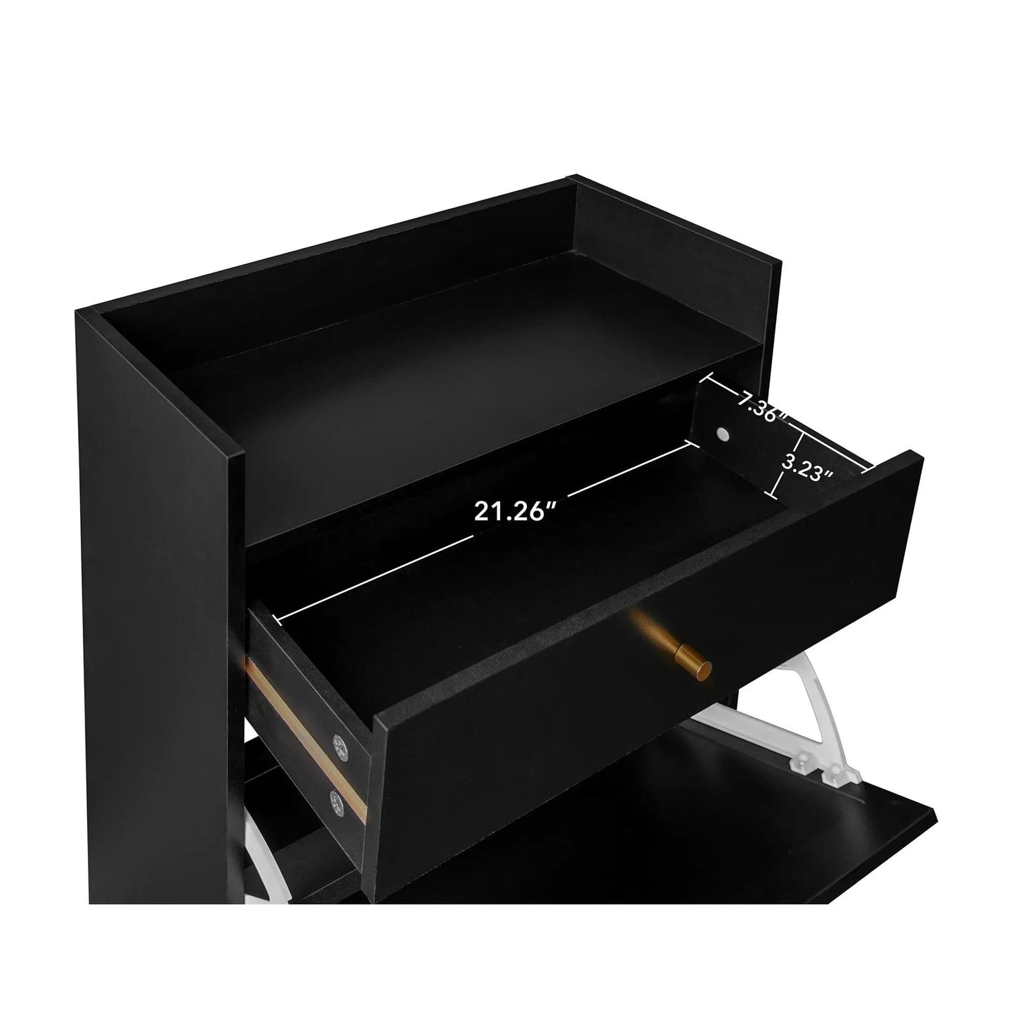 Allen Rattan 2-Door 1-Drawer black shoe cabinet with gold knob by Unique Piece Furniture on Tampa Home & Garden Store