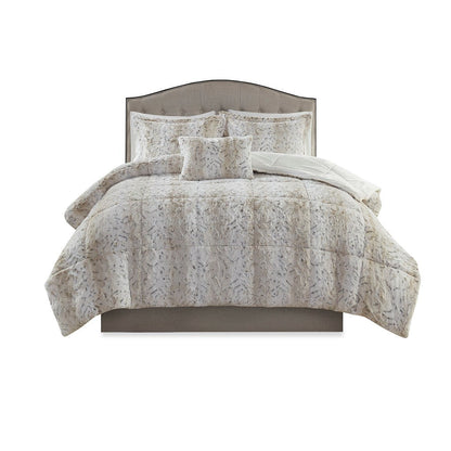 King Size Faux Fur Comforter and Pillow Set
