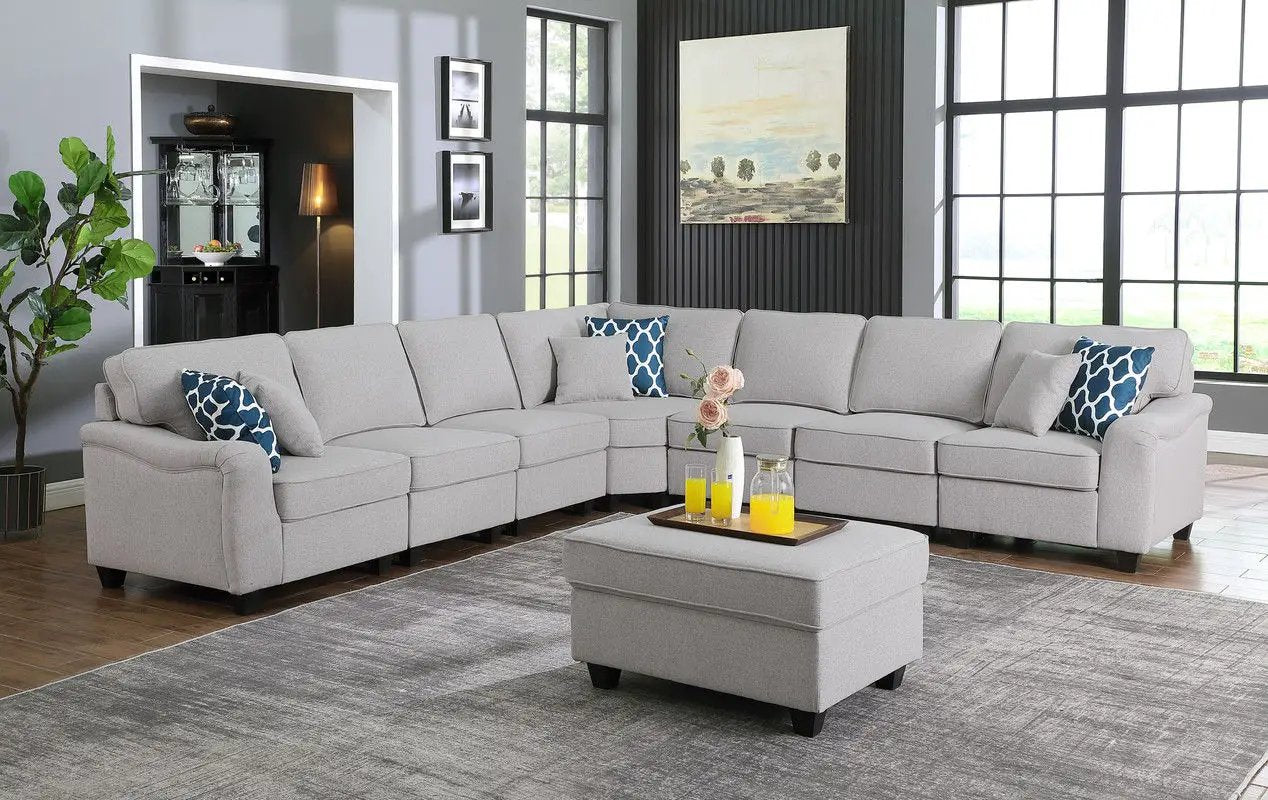 Leo Comfort Modular Sofa and Ottoman Set
