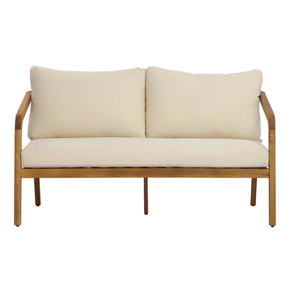 Acacia Wood Outdoor Loveseat and Coffee Table Set