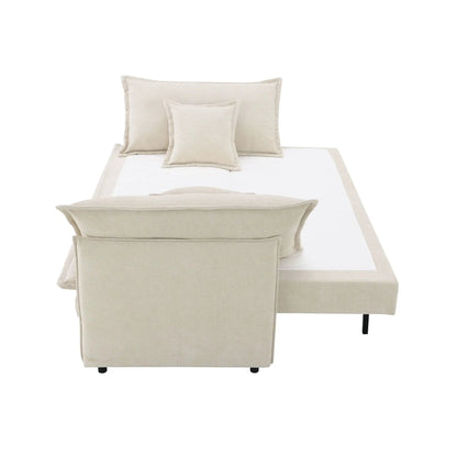 Elisea sleeper sectional sofa beige fabric with 2 toss pillows by Unique Piece Furniture on Tampa Home & Garden Store