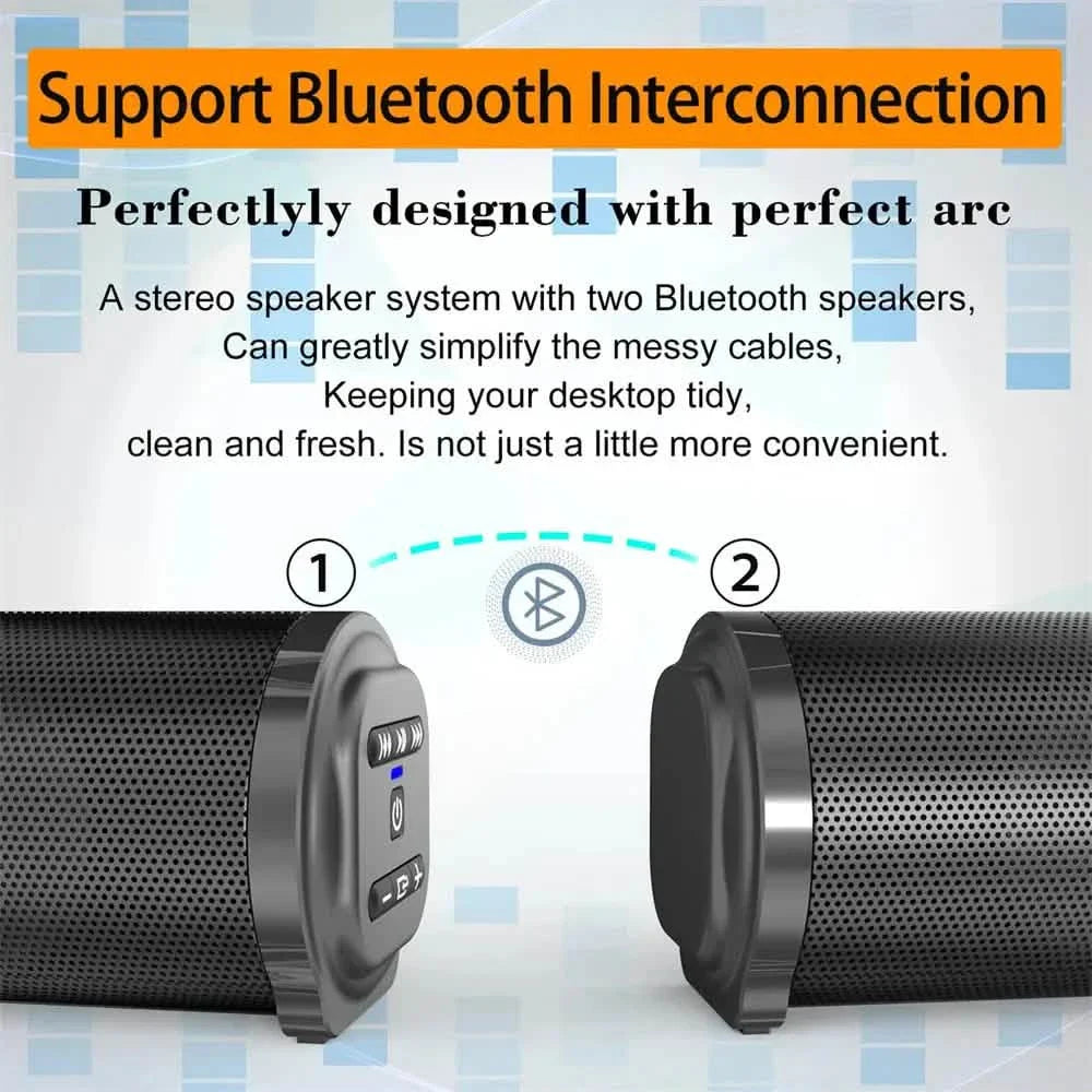 4D Surround Stereo Speakers wireless USB, black speakers with Bluetooth interconnection on Tampa Home & Garden Store