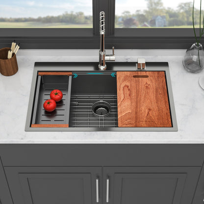 33 Inch Stainless Kitchen Sink and Workstation