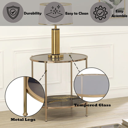 Fiorella marble print glass coffee table with durable gold metal frame tempered glass top on Tampa Home & Garden Store