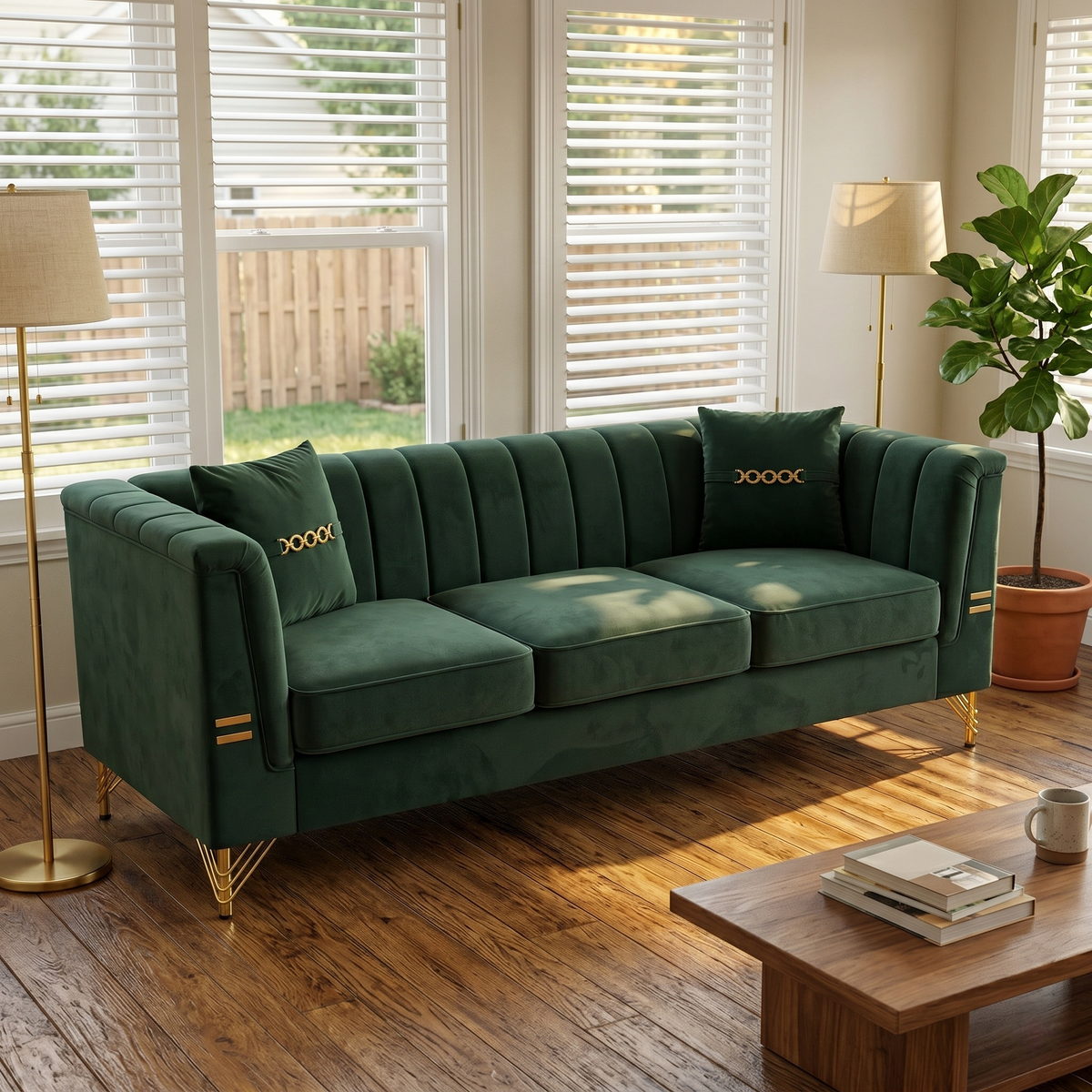 Contemporary Velvet Sofa For Living and Home