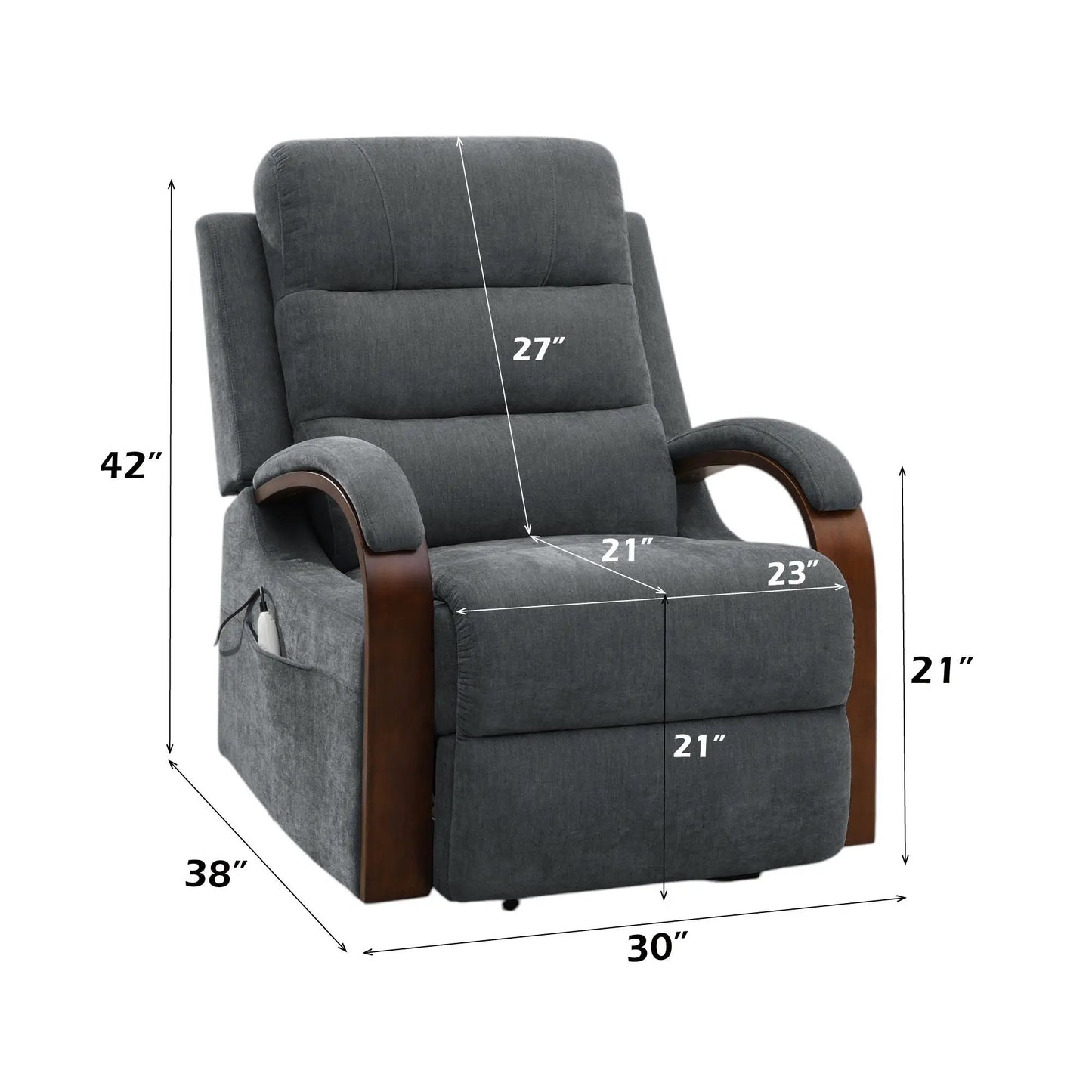 Kayla power lift recliner with zero gravity, heating & massage in gray by Unique Piece Furniture on Tampa Home & Garden Store