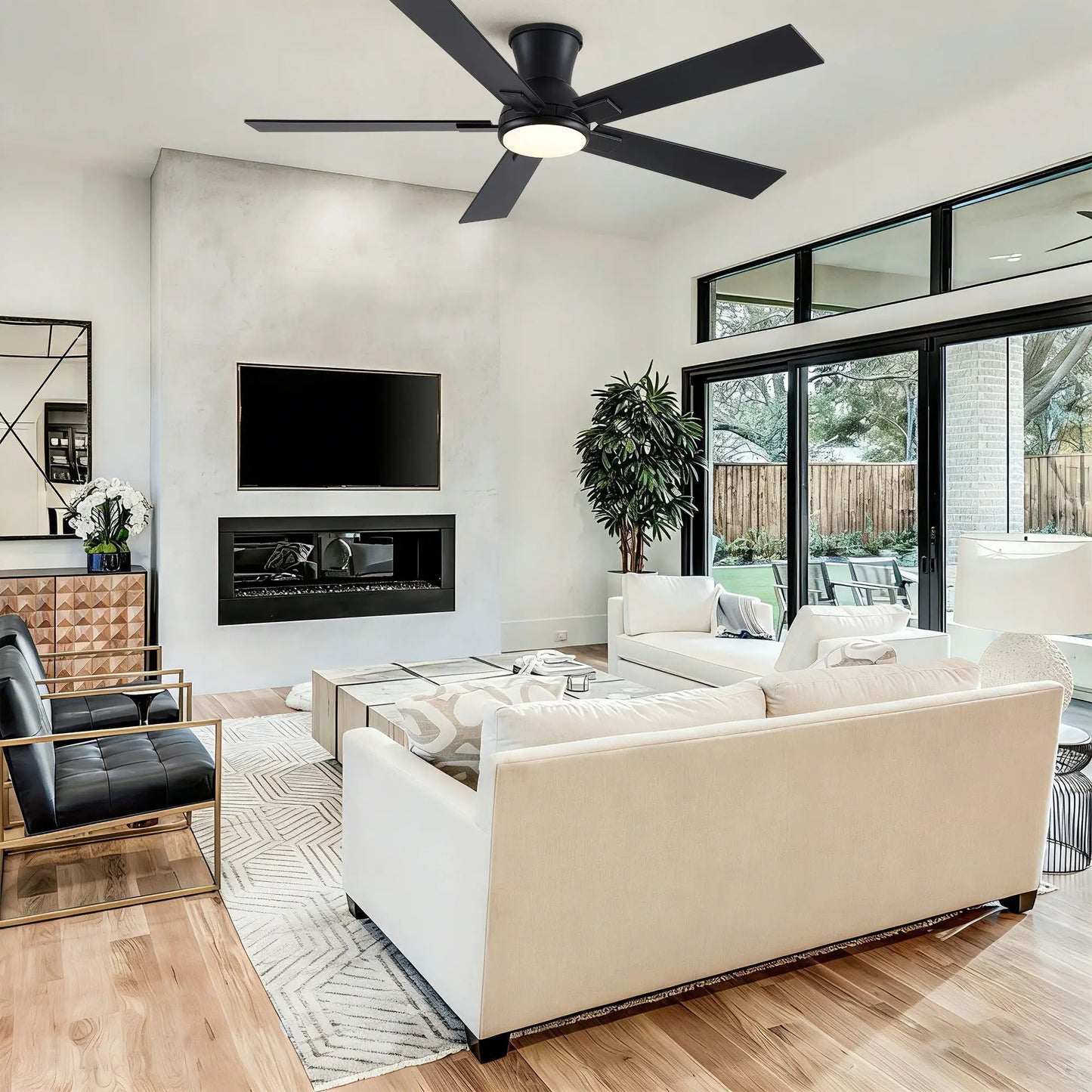 Low Profile Flush Mount Led Ceiling Fan Light