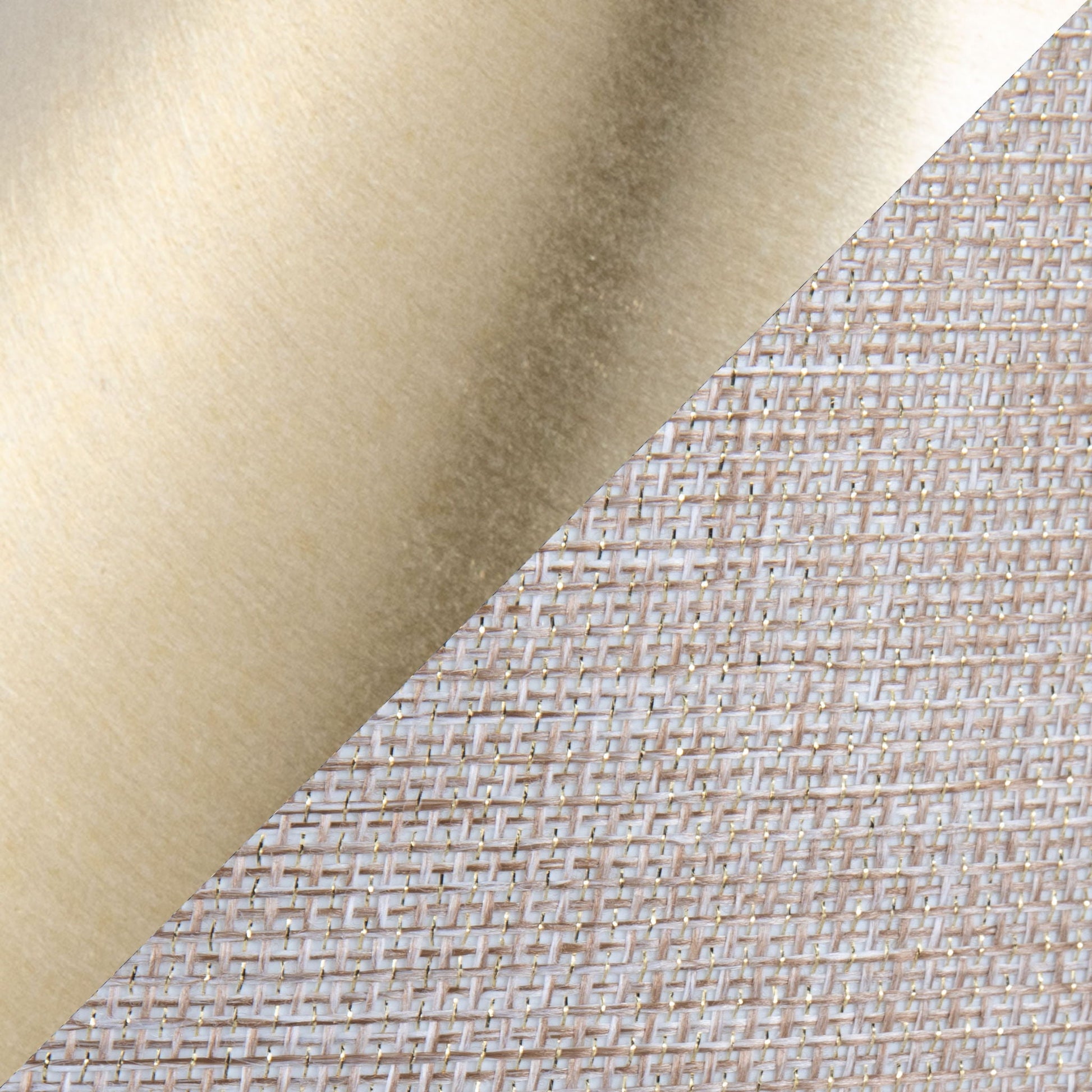 Lenuxe contemporary table lamp set with gold brushed metal panel diagonal to woven wicker texture on Tampa Home & Garden Store