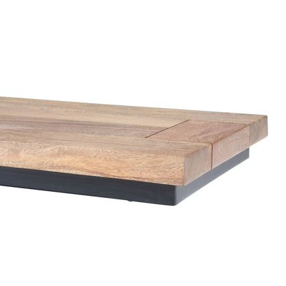 Skyler C-Side Handcrafted Table by Unique Piece Furniture, natural wood top with black base on Tampa Home & Garden Store