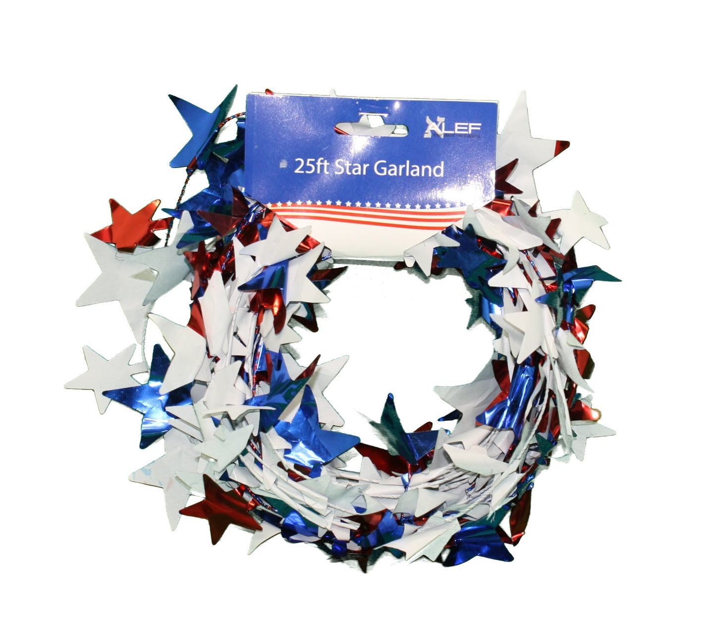 Guirlande d'étoiles patriotiques rouges, blanches et bleues