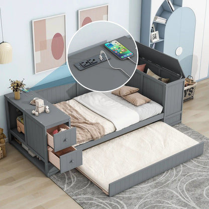 Daybed with Storage Arms and Charging Station