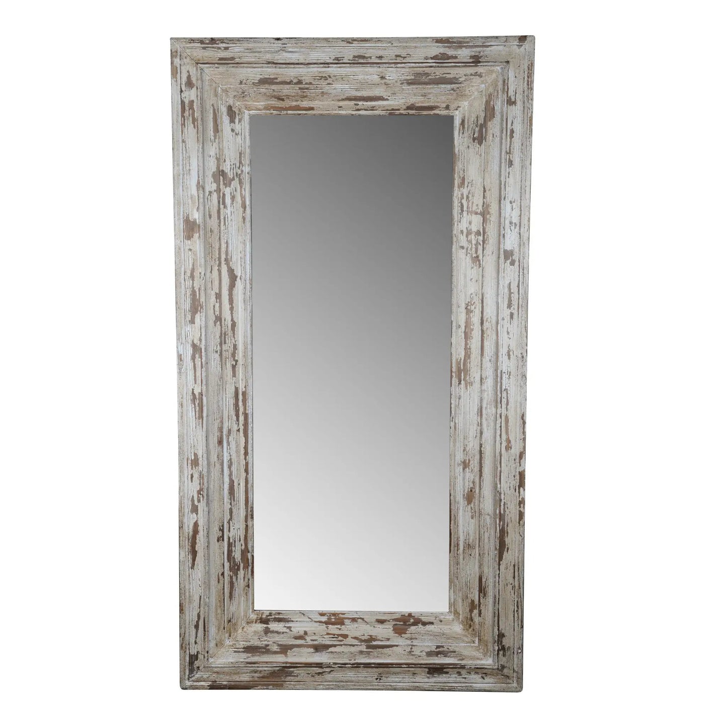 Full length rectangle floor mirror with distressed wood frame by Unique Piece Furniture on Tampa Home & Garden Store