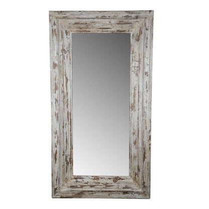 Full length rectangle floor mirror with distressed wood frame by Unique Piece Furniture on Tampa Home & Garden Store