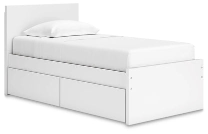 Onita Panel Platform Bed white finish with 2 under-bed storage drawers on Tampa Home & Garden Store