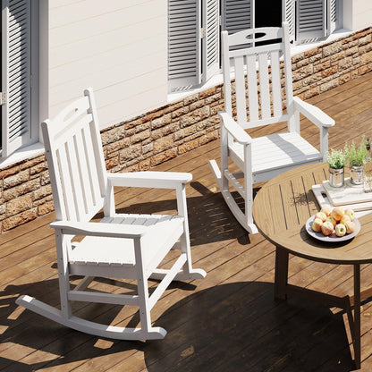 Set of Two Oversized HDPE Outdoor Rocking Chairs